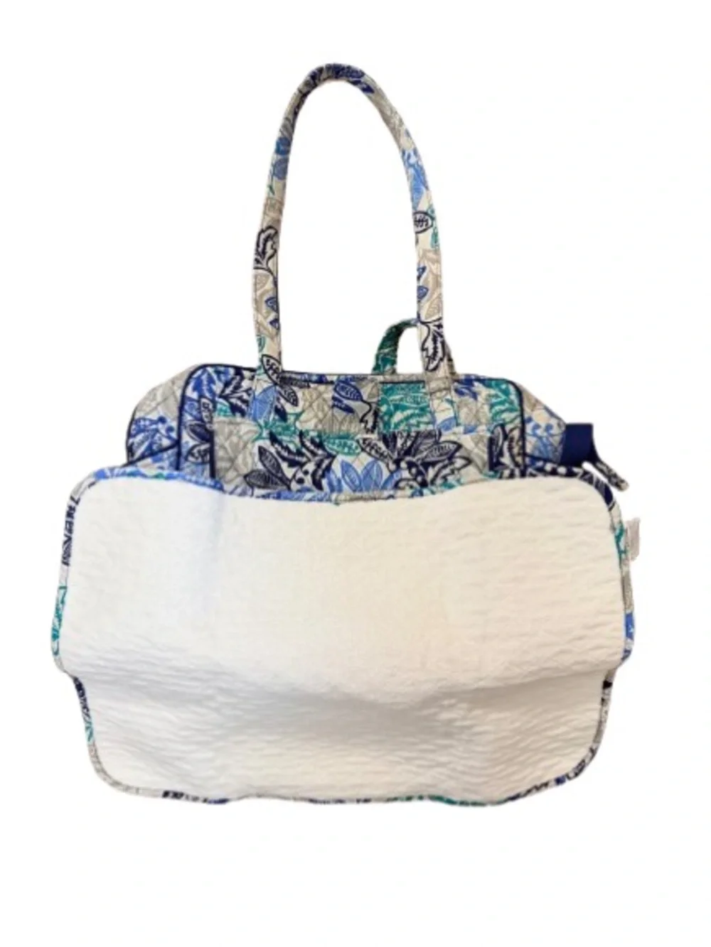 Vera Bradley Retired Santiago Quilted Diaper Bag Baby Blue Floral Changing Pad